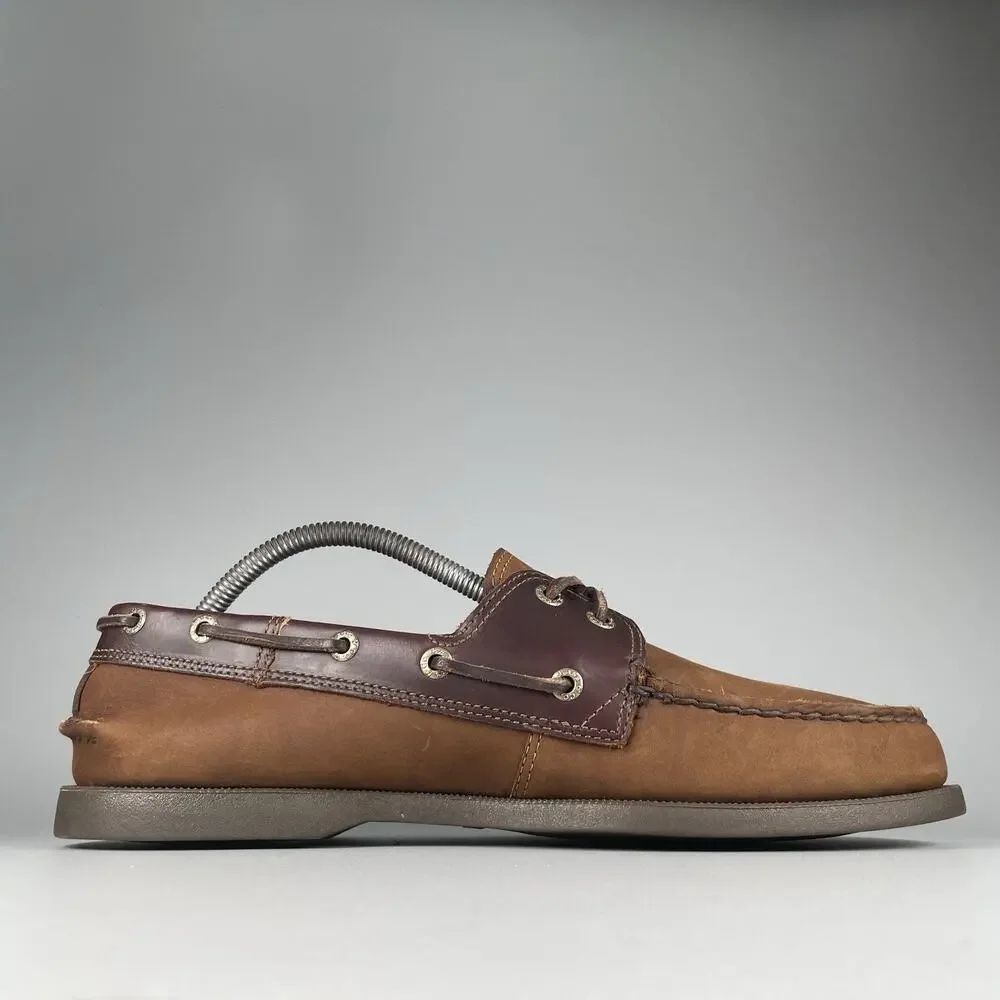 G.H. Bass Hampton Core 2 Men’s 10 M Brown Leather Loafer Moc Toe Boat Shoes EUC